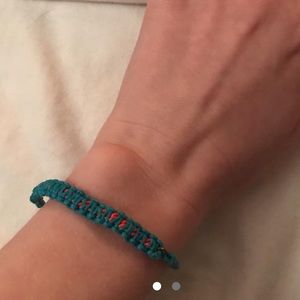 Blue and orange American Eagle string friendship bracelet